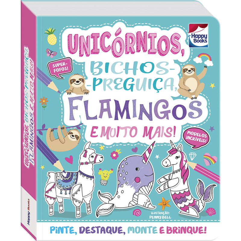 Colorir-e-montar_-Unicornios_-bichos-preguica_-flamingos-e